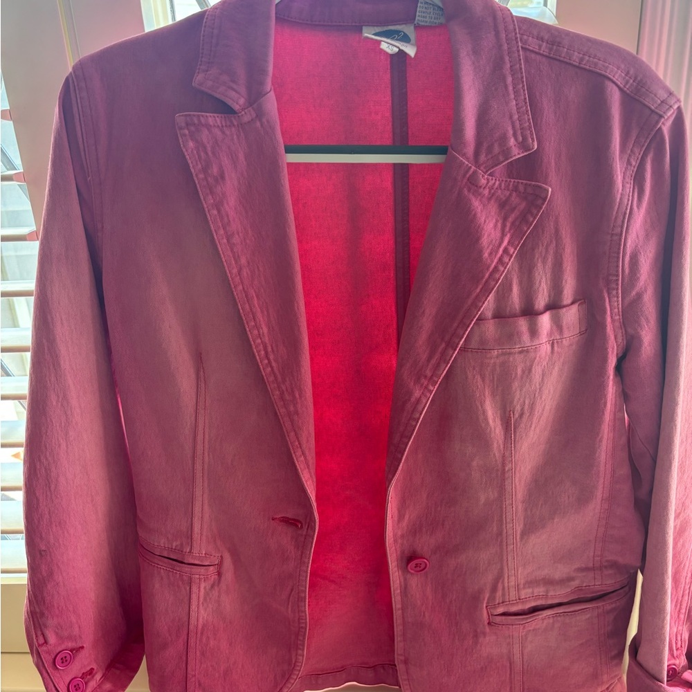 Vintage Pink Denim Blazer